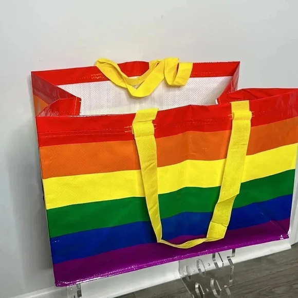 IKEA KVANTING Rainbow Pride Multicolored Bag Shopping Storage - Picture 9 of 9